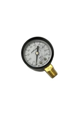 Harvard 1-100PSI pressure gauge, 1/4" male thread